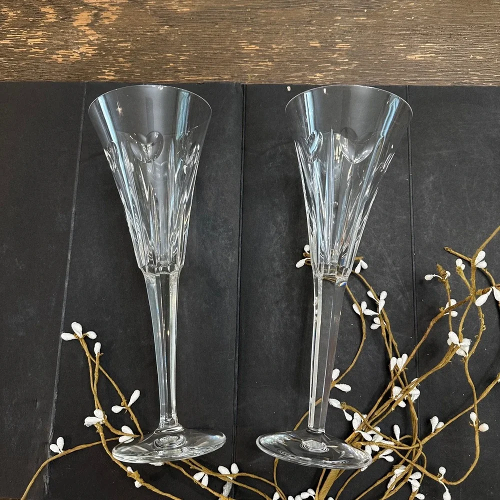 Waterford Crystal Millennium LOVE Toasting Flutes Vintage 2000 Ltd Edition